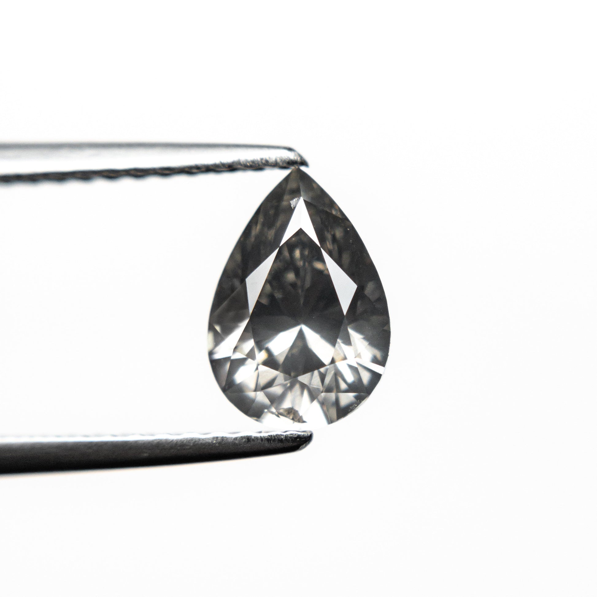 1.01ct 7.90x5.53x3.71mm GIA I1 Fancy Dark Grey Pear Brilliant 19544-01