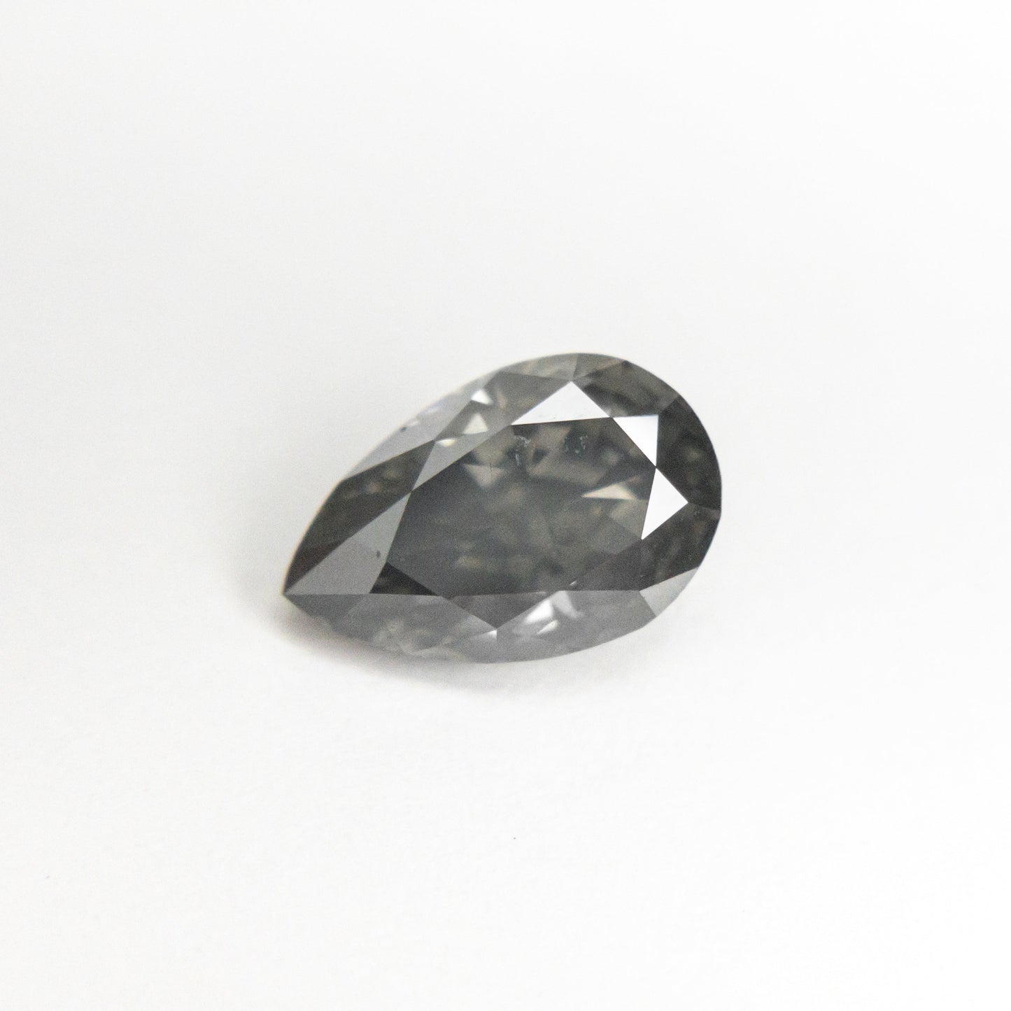 1.11ct 8.05x5.22x3.52mm Fancy Grey Pear Brilliant 19909-01