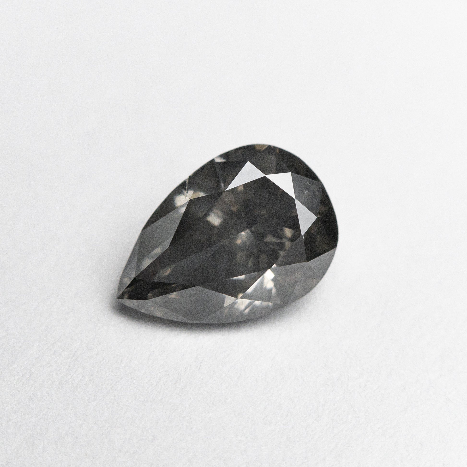 1.01ct 7.83x5.42x3.38mm Fancy Dark Grey Pear Brilliant 19913-01