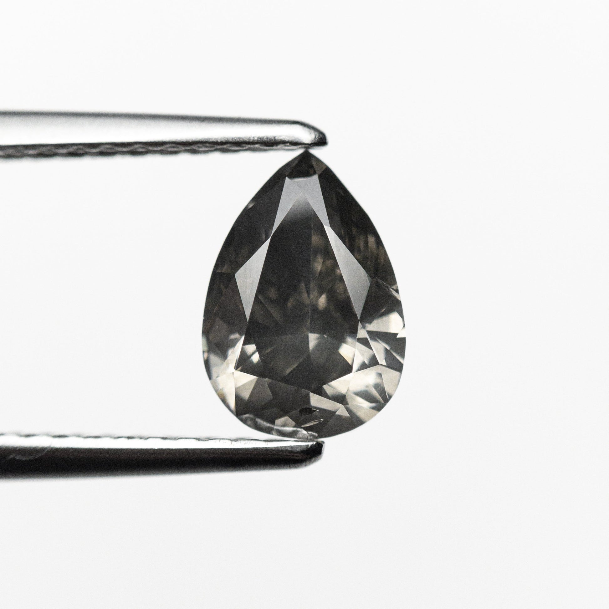 1.01ct 7.83x5.42x3.38mm Fancy Dark Grey Pear Brilliant 19913-01
