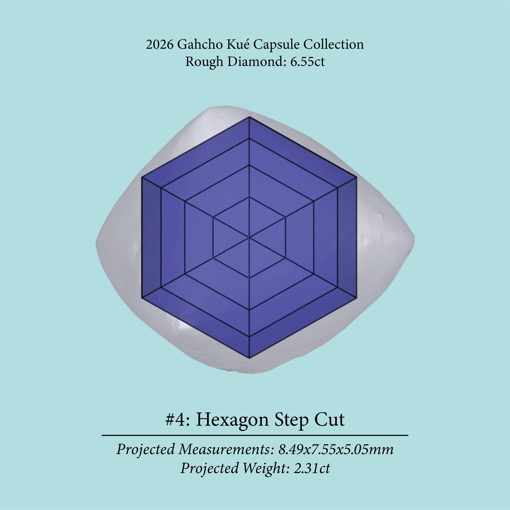 6.55ct VVS2 L Pre-Cut Canadian Champagne Diamond 27940