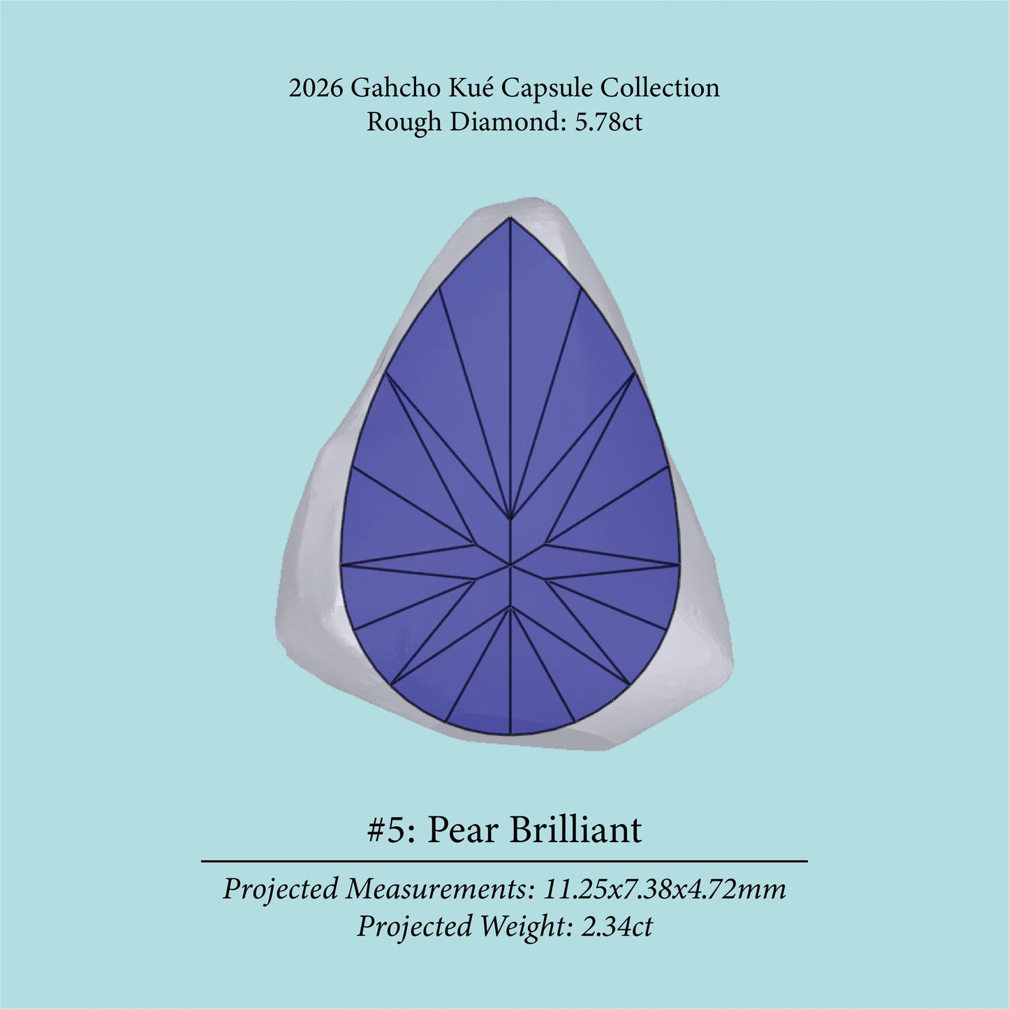 5.78ct VS2 C2 Pre-Cut Canadian Champagne Diamond 27941