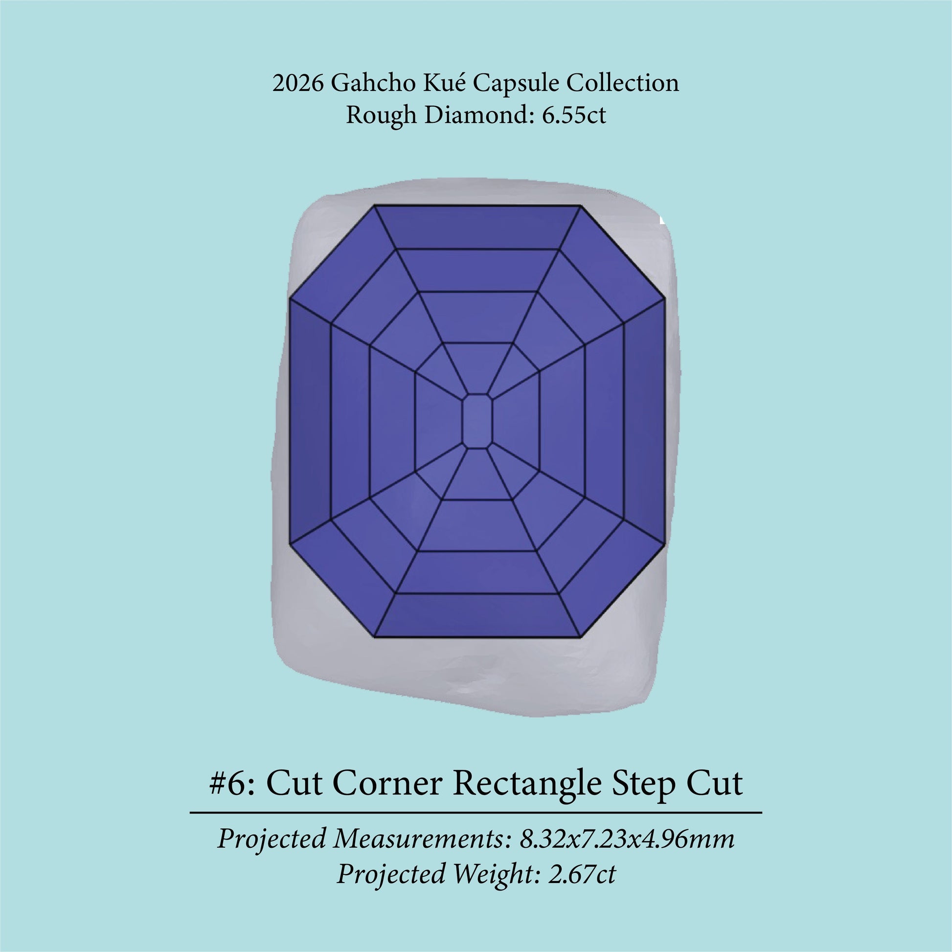 6.55ct VVS2 L Pre-Cut Canadian Champagne Diamond 27940