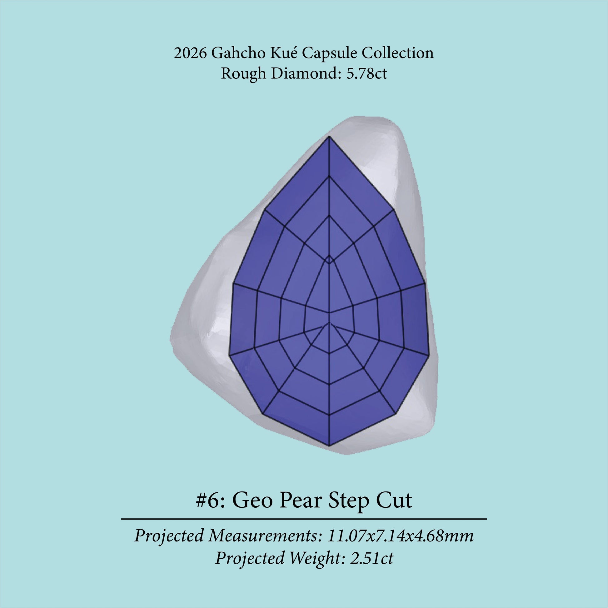 5.78ct VS2 C2 Pre-Cut Canadian Champagne Diamond 27941