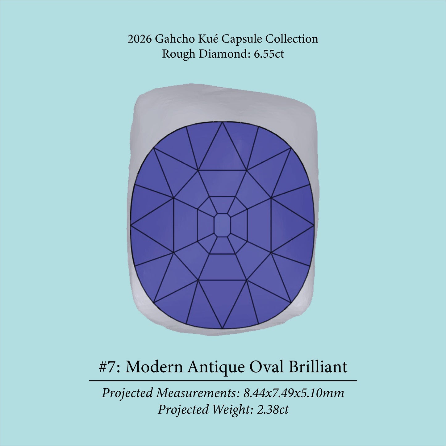 6.55ct VVS2 L Pre-Cut Canadian Champagne Diamond 27940