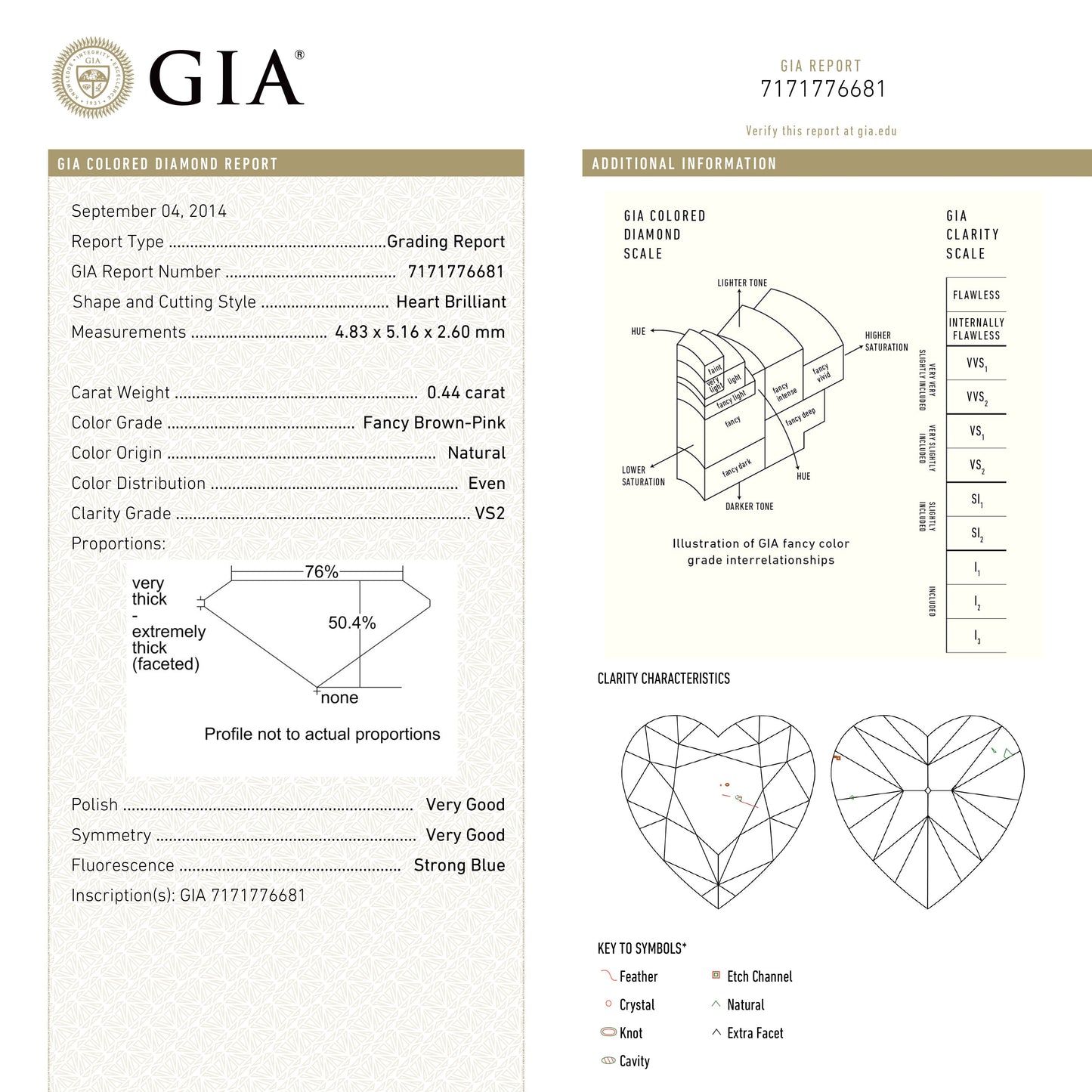 0.44ct 4.83x5.16x2.60mm GIA VS2 Fancy Deep Brown-Pink Heart Brilliant 🇦🇺 24154-01