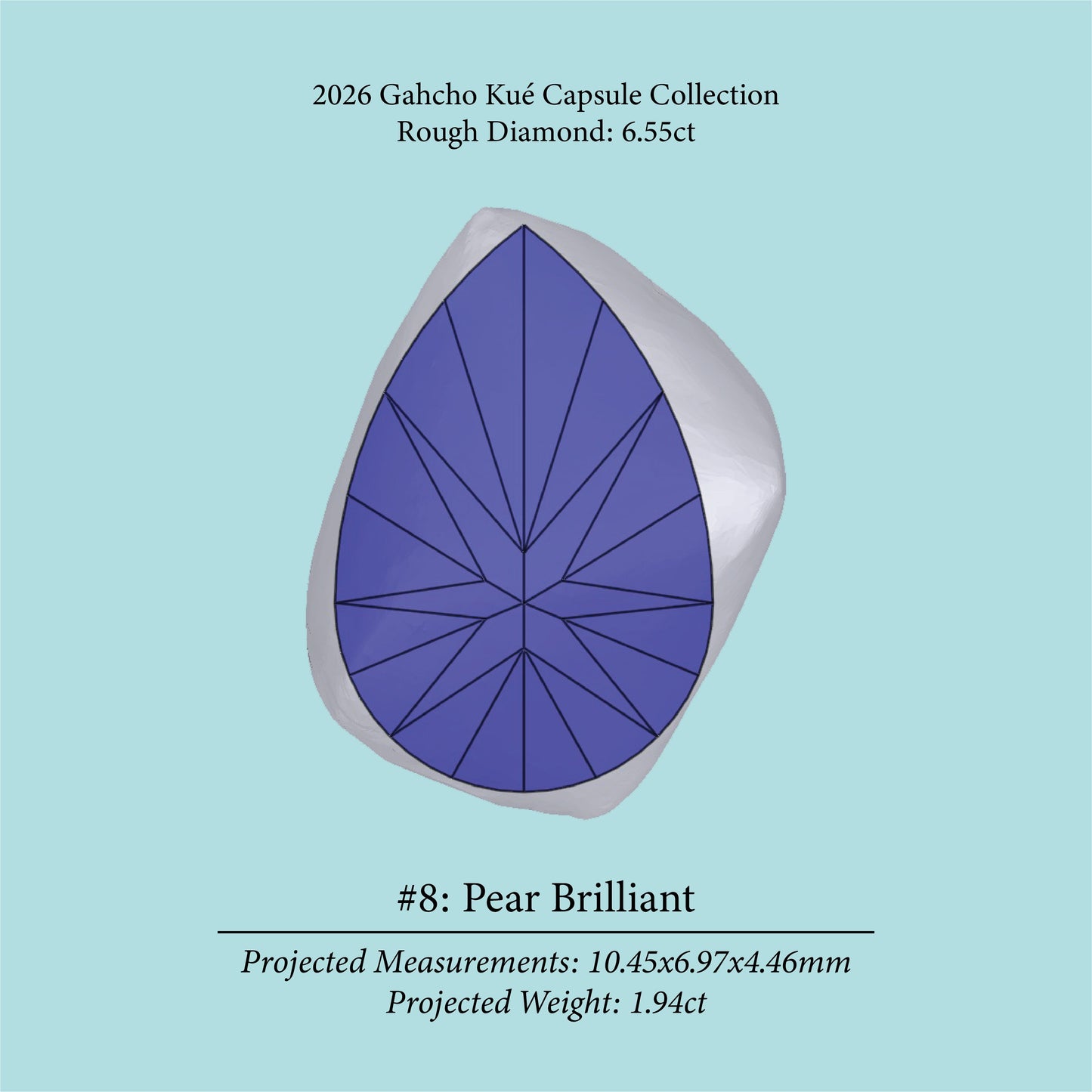 6.55ct VVS2 L Pre-Cut Canadian Champagne Diamond 27940