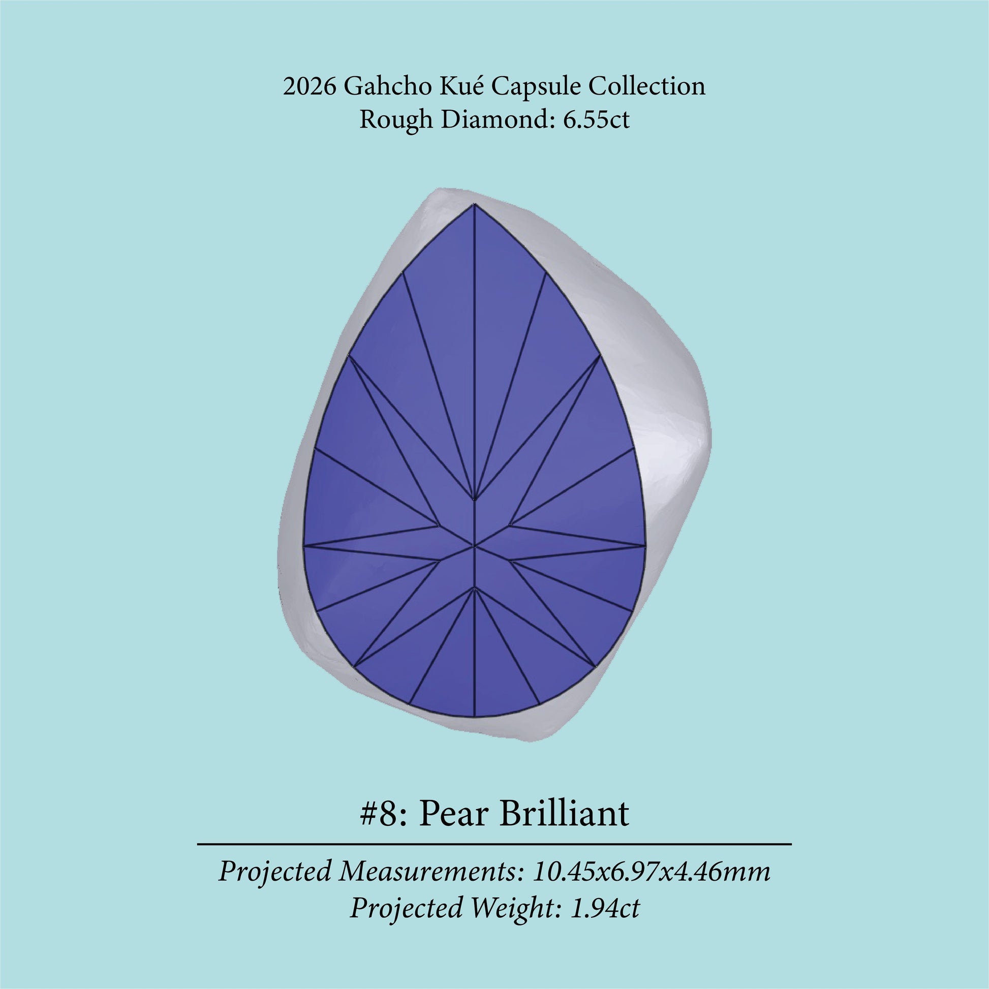 6.55ct VVS2 L Pre-Cut Canadian Champagne Diamond 27940