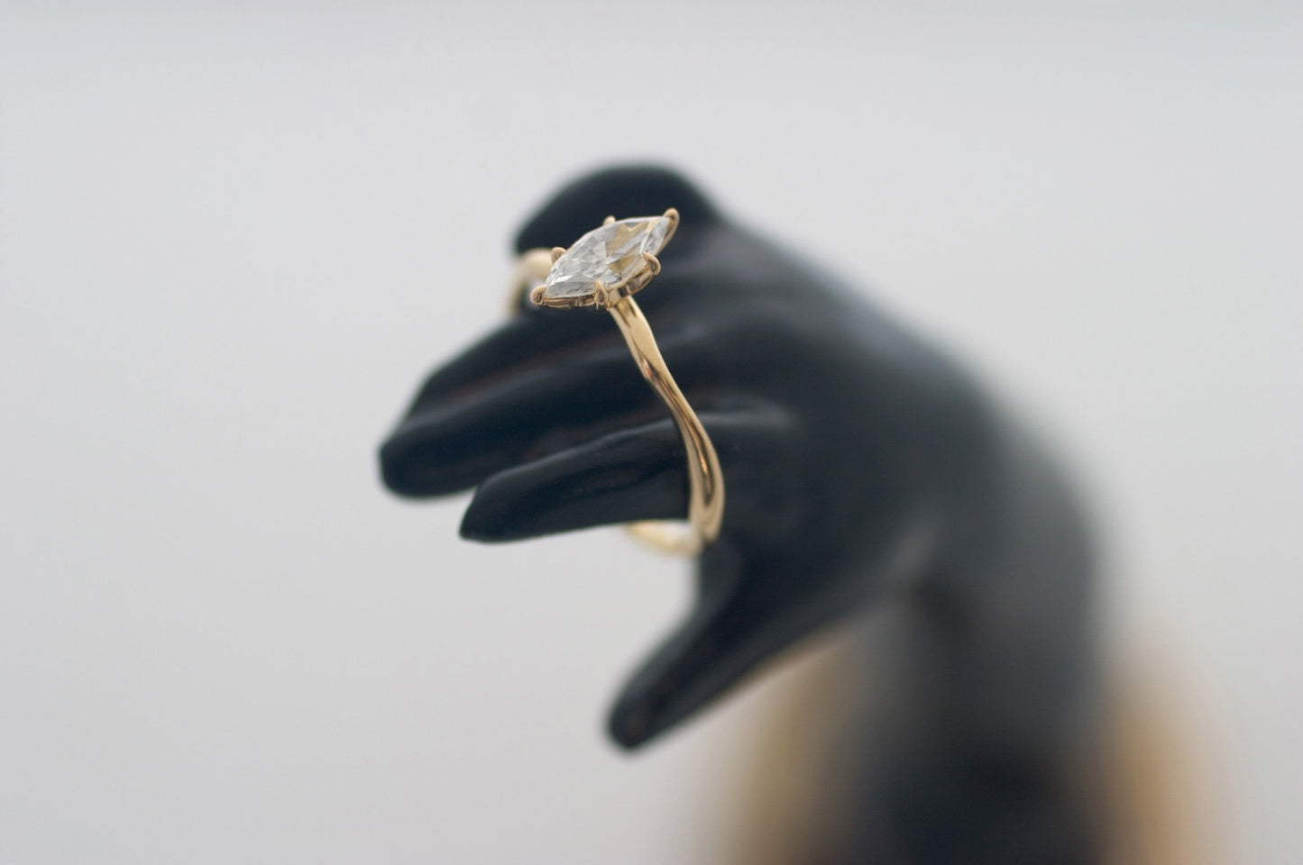 0.32ct Marquise Diamond, K18YG, with Prongs